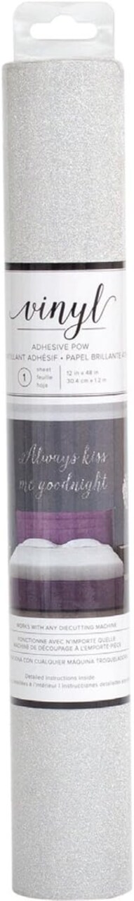 American Crafts Specialty Vinyl Vinyl & Wall Art - 12" x 48" - Glitter - Silver 379528